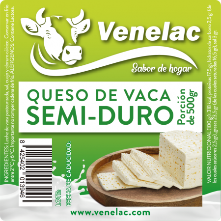 Queso Venelac Semi Duro 300 Grs