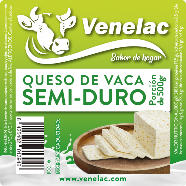 Queso Venelac Semi Duro 300 Grs