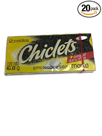 Chiclets Adams Menta 12 Pastillas Unidades