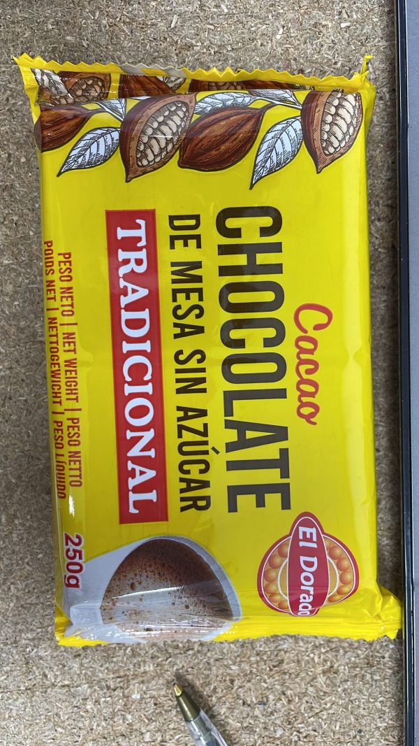 Chocolate Cacao de Mesa sin Azucar El Dorado 250 Grs