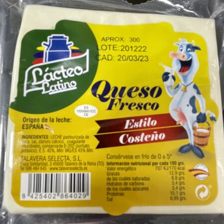 Queso Barra Costeño 2.100 Grs talavera selecta