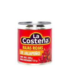 Rajas Rojas de Jalapeño Lata 220 grs